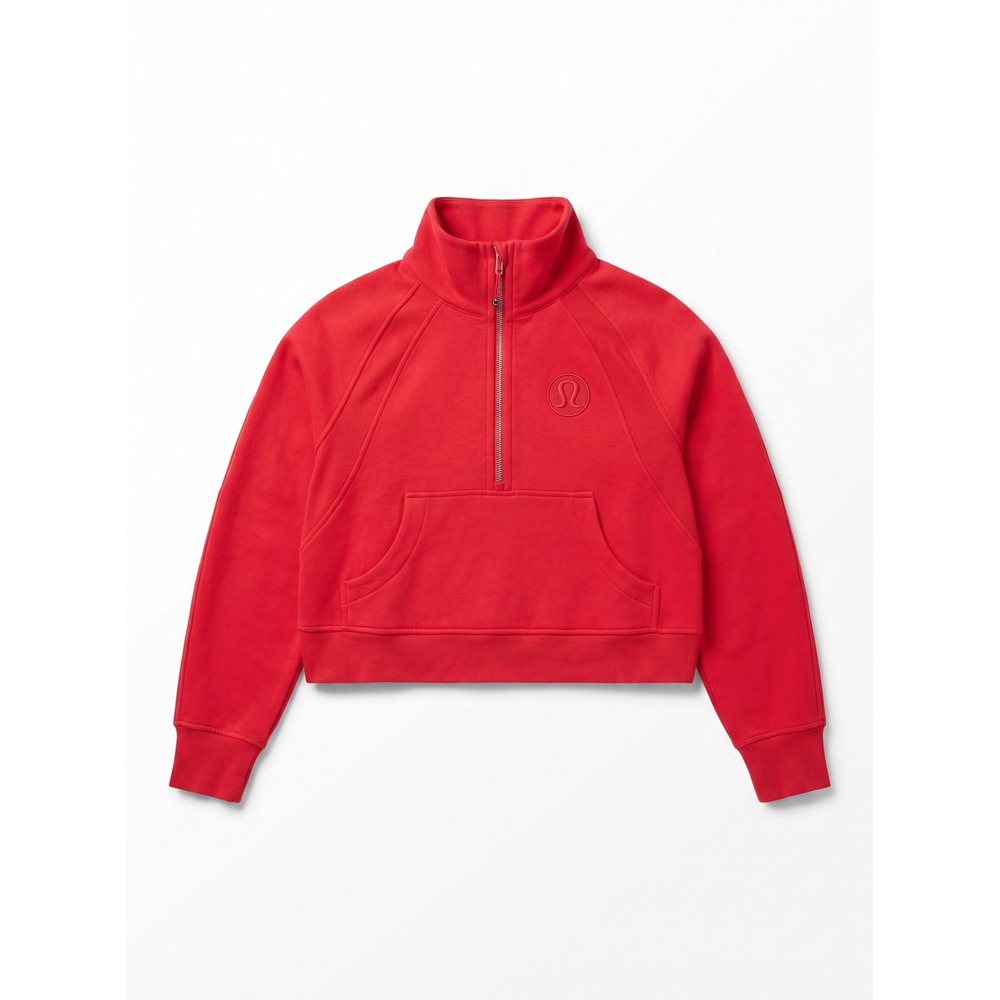 Lululemon Scuba Oversized Funnel Neck Half Zip Carnation Red M/L - Picture 2 of 9
